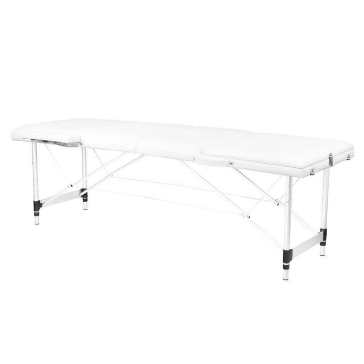 Stół składany do tatuażu aluminiowy Komfort 3 segmentowy biały