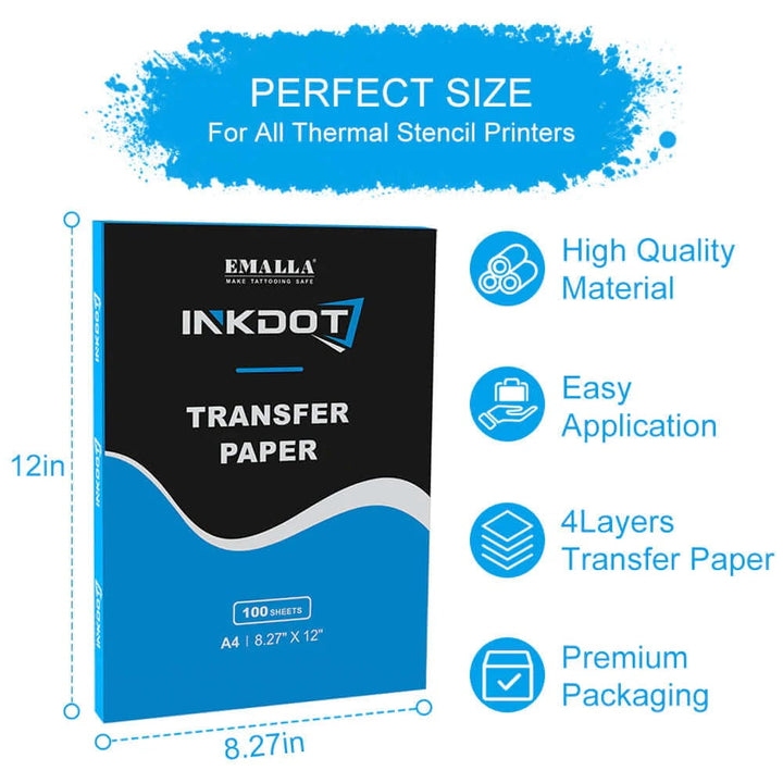 Kalka Termiczna do Odbijania Wzoru Tatuażu Papier Transferowy EMALLA INKDOT