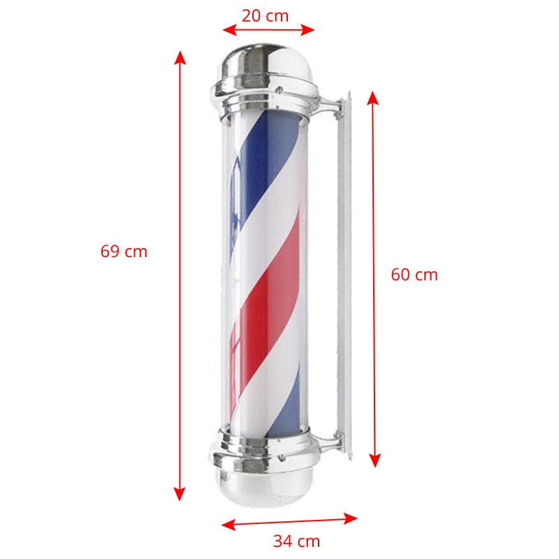 Plafon podświetlany pole barber shop BB-02 srebrny duży