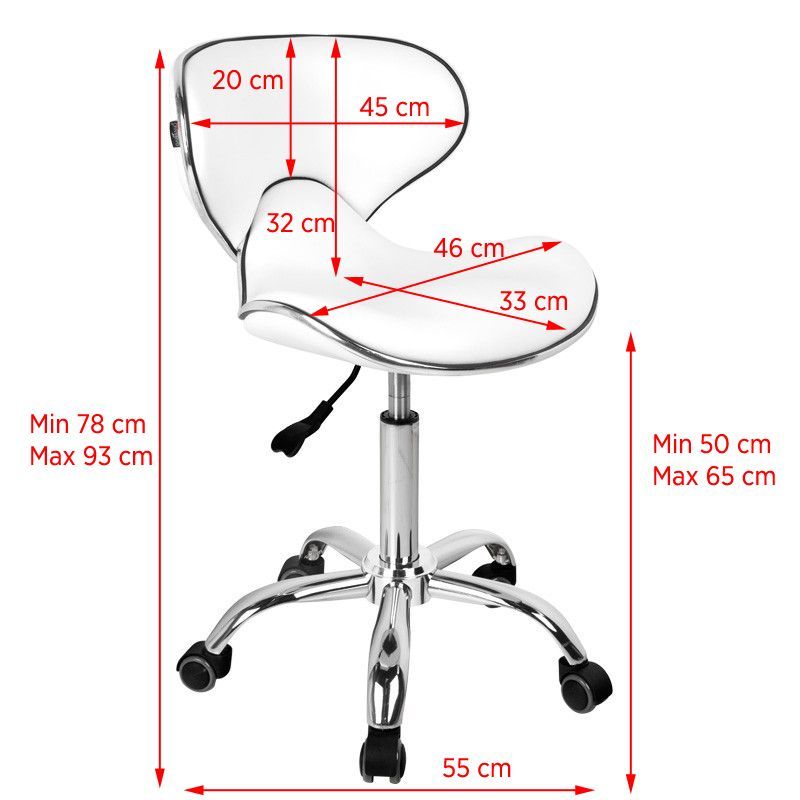Gabbiano taboret kosmetyczny Q-4599 biały