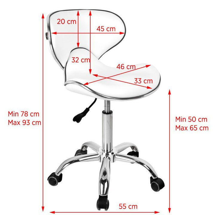 Gabbiano taboret kosmetyczny Q-4599 biały