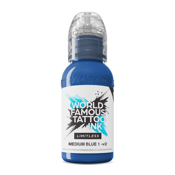 World Famous Limitless Medium Blue 1 v2  - Tusz do Tatuażu 30ml