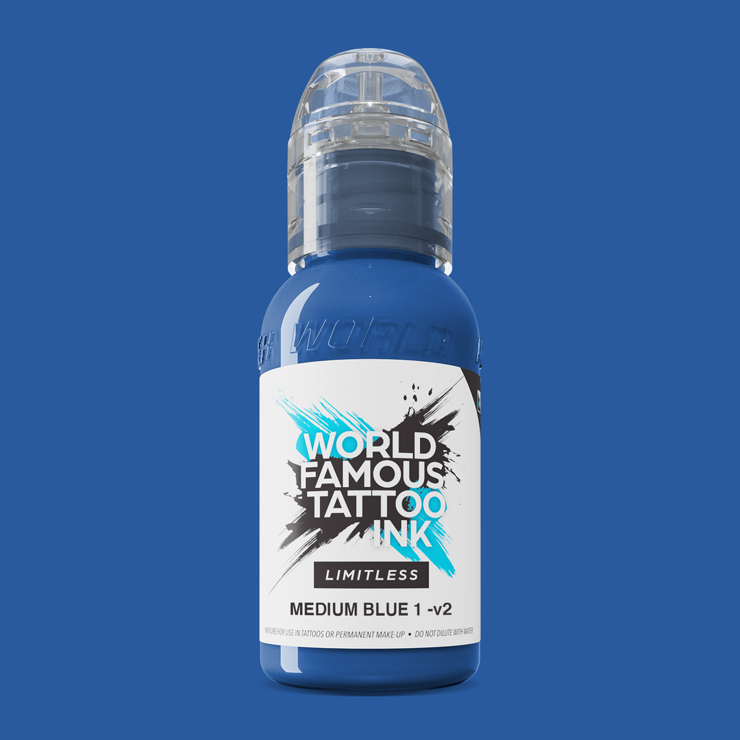 World Famous Limitless Medium Blue 1 v2  - Tusz do Tatuażu 30ml